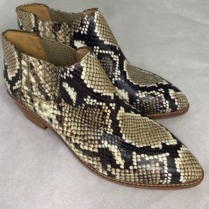 Madewell Snakeskin Embossed Leather Bootie Size 6 NWOT